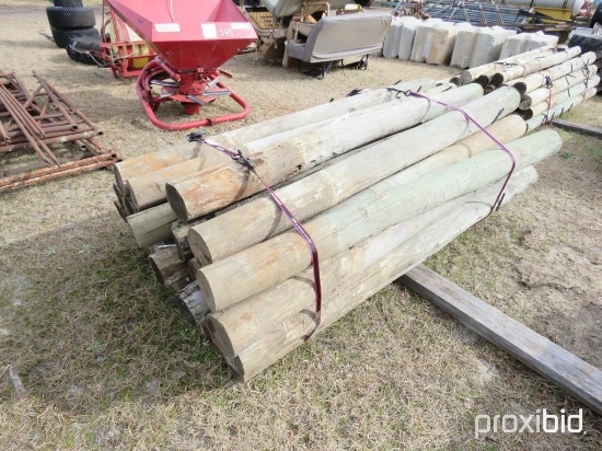 (35) 5'' & 6'' ROUND TREATED FENCE POST 6'Hx6''L