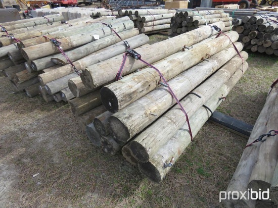 (19) 5'' & 8'' ROUND TREATED GATE FENCE POST 7'' LONG