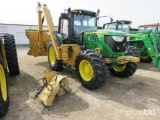 JOHN DEERE 6115M W/ LONG-ARM CUTTER 4WD DUALS 115HP CAB & AIR SN#1L06115MPEH803468 (ODOMETER SHOWS: