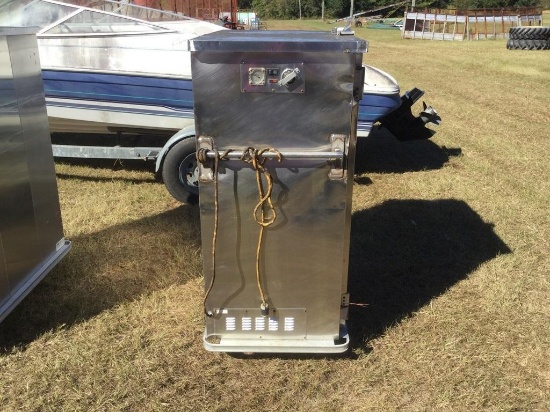 STAINLESS STEEL FOOD WARMER ON WHEELS (THEY WORK GOOD)