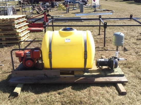 100 GAL. PLASTIC TANK (YELLOW) & GASOLINE PRESSURE WASHER