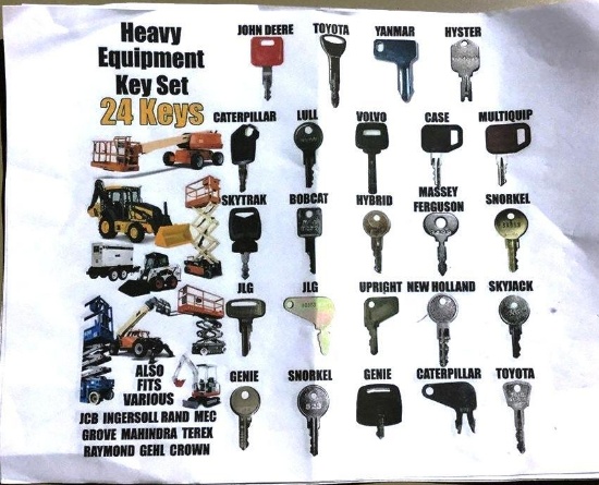 Heavy Equipment Key Set/All Makes