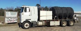 1995 WHITE GMC VOLVO CAB OVER TANDEM AXLE TRUCK 3500 GAL. WATER TANK/600 GAL. FUEL TANKS W/ PUMPS...