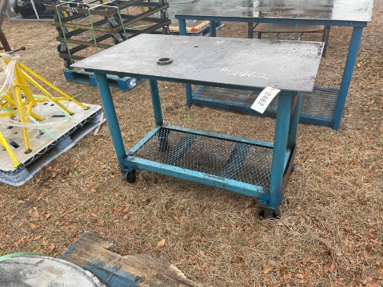 METAL SHOP TABLE 3x4 STEEL TOP...