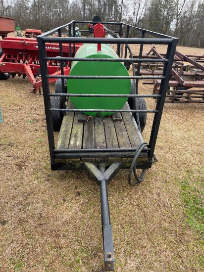 TADEM AXLE TRAILER W/ 500 GAL. FUEL TANK W/ HAND PUMP...