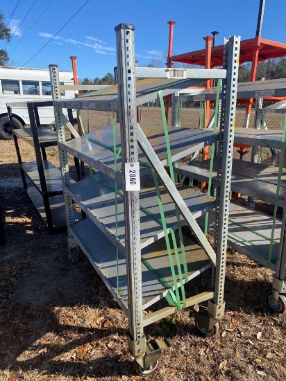 Metal Shelving w/ wheels