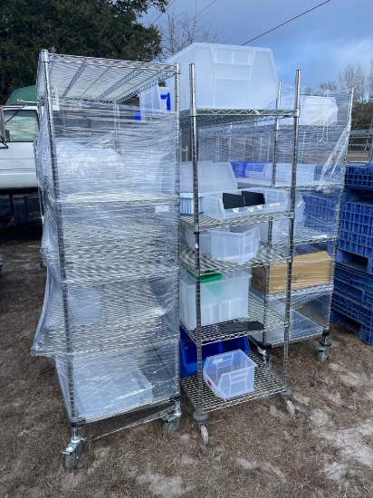 (3) STORAGE RACK W/ EXTRA SHELVES...