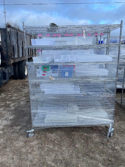 (3) STAINLESS STEEL STORAGE RACKS