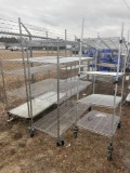(3) STAINLESS STEEL RACKS... W/ WHEELS