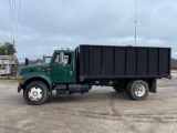 INTERNATIONAL 4900 DT 466E GRAIN TRUCK CAT MOTOR 16' DUMP BED 8' HIGH--ALL STEEL BODY BY DOUBLE A