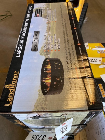 LARGE 36 INCH ROUND METAL FIRE PIT RING LDH-FPR36