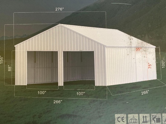 DOUBLE GARAGE METAL SHED