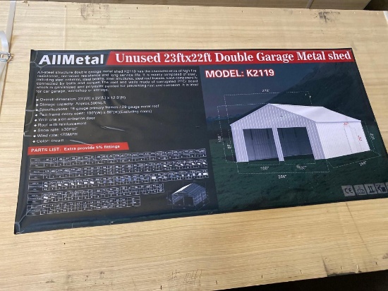 DOUBLE GARAGE METAL SHED