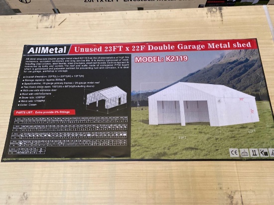 DOUBLE GARAGE METAL SHED