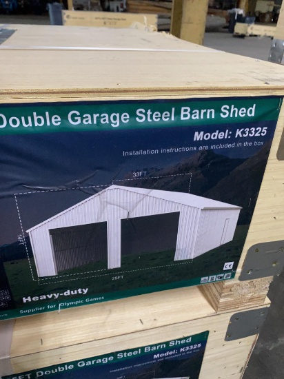 DOUBLE GARAGE STEEL BARN SHED