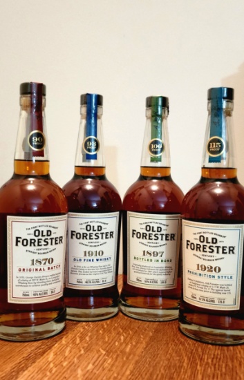 LIVE AUCTION ITEM - Old Forester Whiskey Row Series - Complete Set (4 Total Bottles)