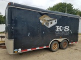 Black 7ftx18ft ENCLOSED TOOL TRAILER w/swing doors