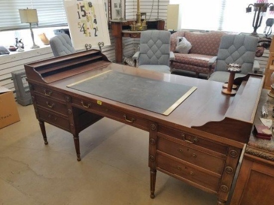 Antique Kittinger Company 6 Drawer Wood Desk