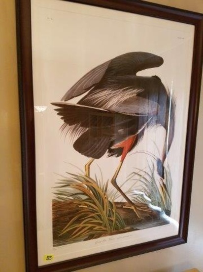 Large “Great Blue Heron” Audubon Embossed/Framed Print