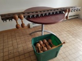Vintage Wood Exercise Weights with (2) Original Wall Rakes