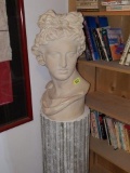 Greek Bust on Cast Ceramic Pedestal