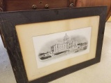 Vintage Framed Lithograph/Print of New State Capital, St Paul, Mn