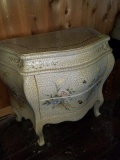 Commode/2 Drawer Chest w/Curved Front and Crackled Finish