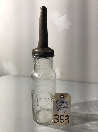 Vintage Standard Oil Company Glass Quart Oil Jar