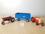 Ertl 1/16 Scale Farmall 560 Tractor, Case 600 Tractor and The Big Blue Wagon