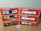 (6) Lionel Advertising Train Cars