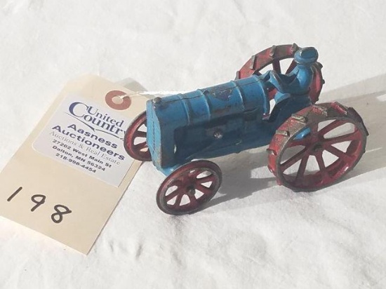 Arcade Cast Iron Steel Wheeled Tractor w/man