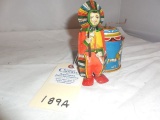 Vintage Tin WInd Up Indian Chief & Noise Maker
