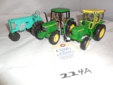 Die Cast (2) John Deere & Auburn(Rubber) Tractors