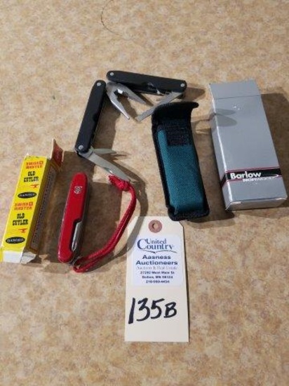 Barlow Utility Plier Combo Knife w/Box & Swiss Master Swiss Army Combo Knife w/Box