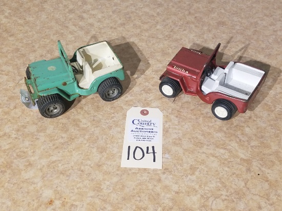 Tonka mini green Jeep and red Jeep