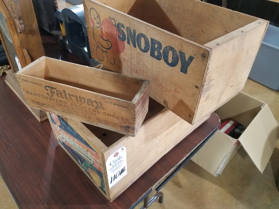 (3) Vintage Wood Shipping Crates