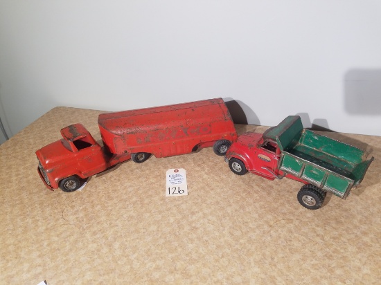 Buddy L semi tractor/trailer Red Texaco #8