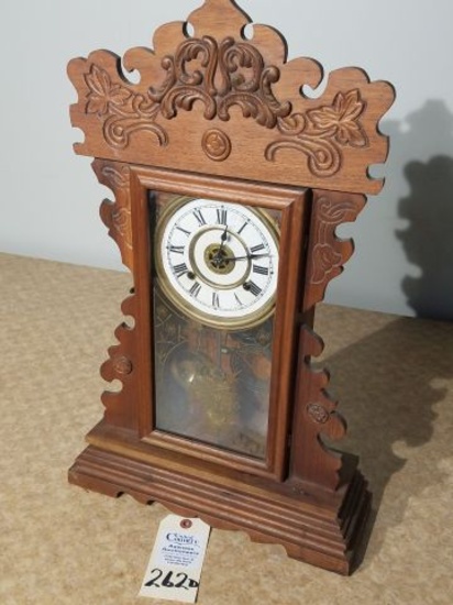 Vintage Ornate Walnut Kitchen Clock