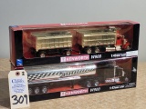 New Ray 1/43 Die Cast w/Plastic Kenworth W900 Tanker Truck and Kenworth W900 Dump Truck and Trailer