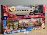 New Ray 1/32 Ford Super-Duty 350 with horse trailer and World Express Semi (Remote Control) (NIB)