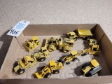 box of 1/64 die cast Ertl and Joal (Made in Spain) construction equip. 8 total