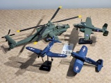 Military Plastic Model Helicopter, Airplane, and Scout 4 Airplanes