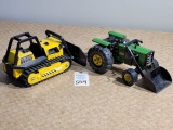 (2) Tonka Toys-Dozer and Tractor w/Loader