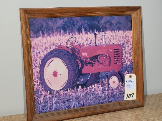 Framed Massey-Harris 44 Tractor Picture 18" x 22" total