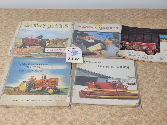 Massey-Harris Tractor and Combine Buyers Guides (5) total originals (3 are good, 2 have some damage)