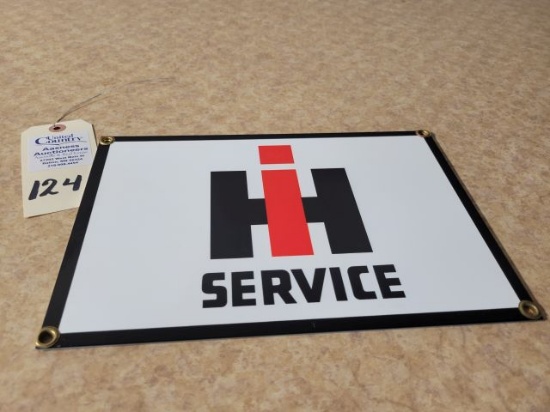 Metal Porcelain IH Service Sign 8"x12"