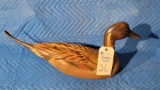 Hand Carved Wooden Duck Decoy Signed Tom Taber