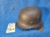 German WWII Metal Helmet w/leather liner