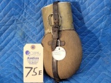 German WWII 1942 Canteen w/canvas cover, strap & cup