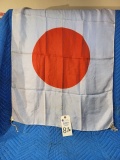 WWII Japanese 27in x 36in Silk Sun Flag
